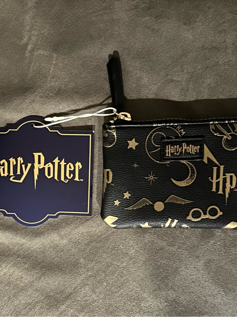 NWT Harry Potter Black & Gold Zip Coin Purse Pouch